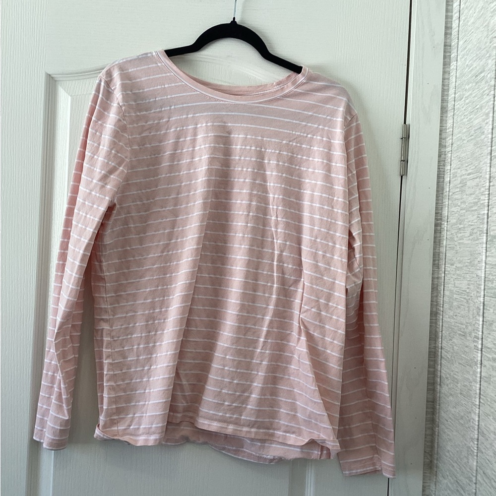 Time and Tru Pink Striped Blouse